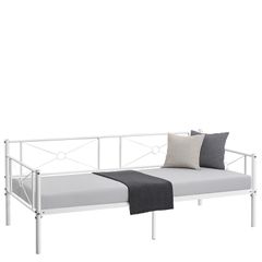 Καναπές Κρεβάτι ArteLibre CIMARRON Λευκό Μέταλλο 197.5x96x75cm (Στρώμα 90x190cm)