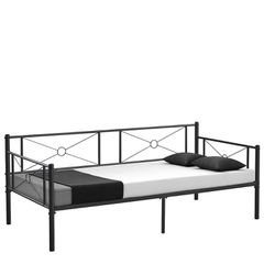 Καναπές Κρεβάτι ArteLibre CIMARRON Μαύρο Μέταλλο 197.5x96x75cm (Στρώμα 90x190cm)