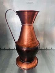 Vintage Χάλκινο Διακοσμητικό Βάζο / Κανάτα με Δίχρωμη Πατίνα (Ύψος 58cm)