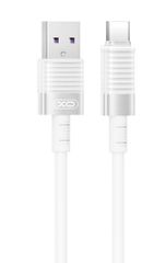 XO NB282 Καλώδιο Γρήγορης Φόρτισης Σιλικόνης 6A Type-C λευκό