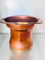 Vintage Χάλκινος Κουβάς / Διακοσμητικό Δοχείο για Ξύλα Τζακιού (Ύψος 28cm)