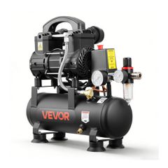 Αεροσυμπιεστής VEVOR 6L, Δεξαμενή Αεροσυμπιεστή Χωρίς Λάδι 0,75KW, 71 L/min στα 6,2 Bar, Μέγιστη Πίεση 8 Bar, Συμπαγής & Φορητός για Επισκευή Αυτοκινήτων, Φούσκωμα Ελαστικών, Βαφή με Ψεκασμό, Καρφώματ