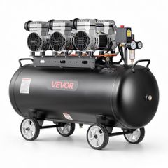 Αεροσυμπιεστής VEVOR 100L, Δεξαμενή Αεροσυμπιεστή 3KW χωρίς λάδι, 198 L/min στα 6,2 Bar, Μέγιστη πίεση 8 Bar, Φορητός σε ρόδες για επισκευή αυτοκινήτων, φούσκωμα ελαστικών, βαφή με ψεκασμό, ξυλουργική