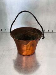 Αυθεντικός Παραδοσιακός Χάλκινος Κουβάς / Κάδος Αντίκα με Σιδερένιο Χερούλι