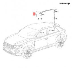 VW T-Cross ‘18-26 αριστερή μπάρα οροφής 2GM860026B-thumb-1