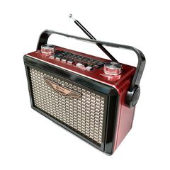 Επαναφορτιζόμενο ραδιόφωνο Retro - PX-85BT - 700857 - Red