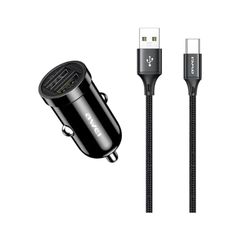 Φορτιστής αναπτήρα αυτοκινήτου Quick Charger με καλώδιο φόρτισης TypeC - C-826T - AWEI - 099691