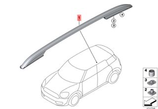 Mini F60 ‘16-24 δεξιά μπάρα οροφής 51137389976 / 7389976-thumb-1