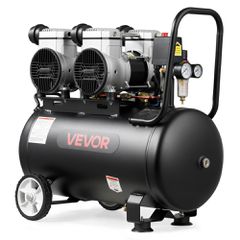 Αεροσυμπιεστής VEVOR 50L, Δεξαμενή Αεροσυμπιεστή 3KW χωρίς λάδι, 255 L/min στα 6,2 Bar, Μέγιστη πίεση 8 Bar, Φορητός σε ρόδες για επισκευή αυτοκινήτων, φούσκωμα ελαστικών, βαφή με ψεκασμό, ξυλουργική