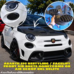 Abarth 595 Restyling / Facelift Εμπρός Air Ducts Honeycomb ή Air Scoop DRL Delete