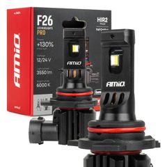 AMiO - Λάμπες LED F26 Pro Series HIR2 9012 12/24V 68W 2900-3550lm 6.000K Full Can-Bus Plug - 2 Τεμ. (04876/AM)