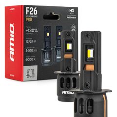 AMiO - Λάμπες LED F26 Pro Series H3 12/24V 68W 2900-3550lm 6.000K Full Can-Bus Plug - 2 Τεμ. (04870/AM)