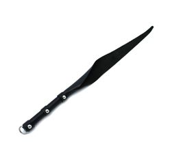 Black Leather Single Flap Whip D-Ring 71cm