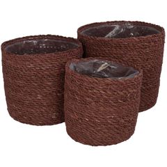 Καλάθι ArteLibre Almond Seagrass 20x20x18cm Σετ 3Τμχ