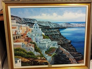 Πίνακας με νησιωτικό τοπίο (Σαντορίνη στιλ)