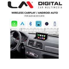 LM DIGITAL LM CPAA BOX AD8018 Car Play+ Aa Box Wireless Audi A8 12>18 -Round Lvds 7Inc -mmi