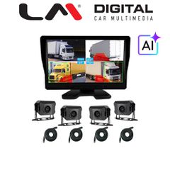 LM DIGITAL DVR X10.4 KIT AI Σετ Μονιτορ + Dvr 10.4 Inch Και 4 Καμερες, 12/24V, Αναλυση Οθονης