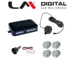 LM DIGITAL PS H419B S Σετ Parking Με 4 Αισθητήρες 19mm Ασημί Βαφόμενοι, Αποσπώμενοι Μόνο Με Ηχητικό