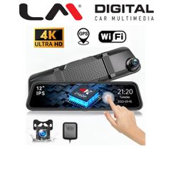 LM DIGITAL DVR X312-A13 DVR Καθρεπτης 12I , Wifi, 4K, 1080P 2 Κάμερες