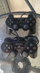 Sony ps2 dualshock 2 χειριστήρια (διαφανοί μαύρα, 2 τεμάχια)