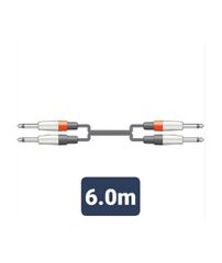 2M6J-J600 Καλώδιο Ήχου 2 x 6.3mm Mono Jack Plugs - 2 x 6.3mm Mono Jack Plugs 6m (Τεμάχιο)