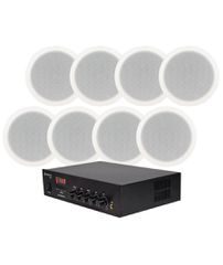 Adastra Smart Pack Medium Πακέτο με Ενισχυτή 100V DM40 και 8 Ηχεία Οροφής AC6V Λευκά (Σετ)