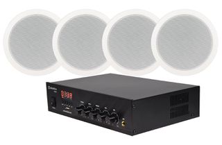 Adastra Smart Pack Small Πακέτο με Ενισχυτή 100V DM25 και 4 Ηχεία Οροφής AC6V Λευκά (Σετ)