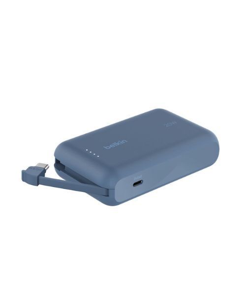 Belkin BPB021hqBL BoostCharge Power Bank 10K with Integrated Cable Blue