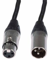 Citronic 190.265UK Ρετρό Πλεκτό Καλώδιο Μικροφώνου XLR F-XLR M 0.5m Μαύρο (Τεμάχιο)