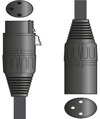 Citronic 190.266UK Ρετρό Πλεκτό Καλώδιο XLR F-XLR M 1.5m Μαύρο (Τεμάχιο)
