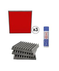 EQ Acoustics Πακέτο Αφρώδη Ηχοαπορροφητικά και Spray Βενζινόκολλας Red / 2,16 τ.μ. (Σετ)