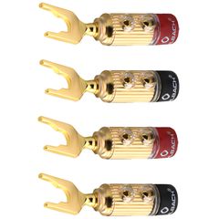 Oehlbach Fusion Lug High end cable lug connector for speakers Gold (4 Τεμάχια)