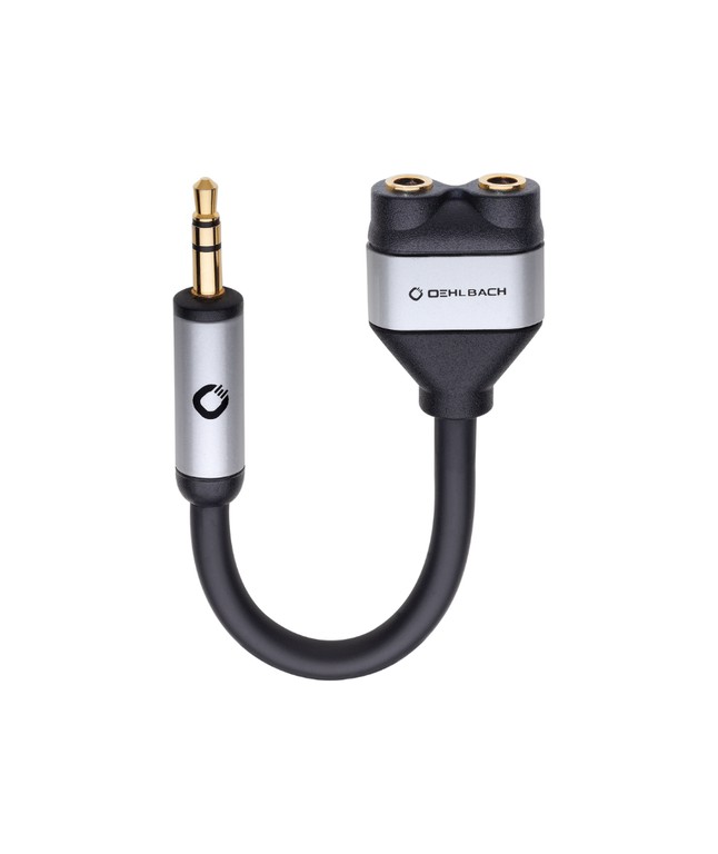 Oehlbach I-CONNECT SPLIT Y-adapter 3.5 jack to 2x3.5 jack socket Black (Τεμάχιο)