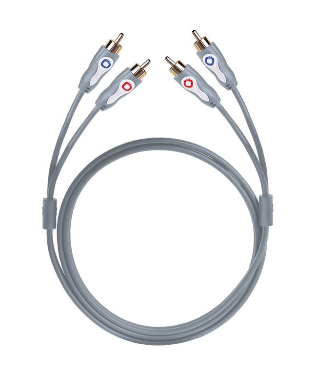 Oehlbach LF audio RCA cable 2xRCA - 2xRCA 1m Anthracite (Τεμάχιο)