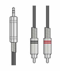S3J-2R300 Καλώδιο Ήχου 3.5mm TRS Jack-2 x RCA Plugs 3 m (Τεμάχιο)
