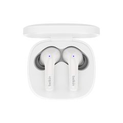 BELKIN AUC010btWH SoundForm Motion True Wireless Earbuds SOUNDFORM Charge Bluetooth Speaker + 10W Wireless Charger: Γρήγορη Φόρτιση και Εξαιρετικός ΉχοςΤο SOUNDFORM Charge Bluetooth Speaker + 10W Wire
