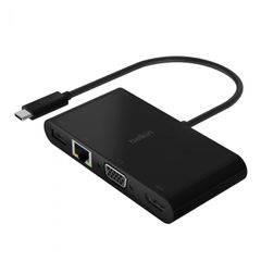 BELKIN AVC004BTBK ADAPTER, USB-C TO GBE, HDMI, VGA, USB-A, 100W PD, BLK