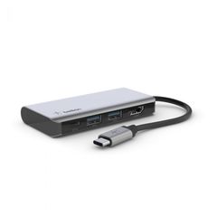 BELKIN AVC006btSGY MULTIPORT ADAPTER, USB-C 4-IN-1 Συνδεθείτε όπου και αν βρίσκεστεΣυνδέστε το laptop σας σε οθόνη 4K, σε προτζέκτορα και σε άλλες συσκευές με τον αντάπτορα USB-C 4-in-1 Multiport. Ο μ