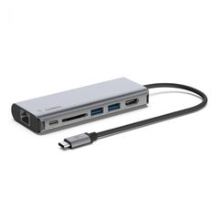 BELKIN AVC008btSGY MULTIPORT ADAPTER, USB-C 6-IN-1 Επεκτείνετε τις δυνατότητες του laptop σαςΣυνδέστε εύκολα το laptop σας σε πολλές συσκευές ταυτόχρονα, χρησιμοποιώντας τον μικρό προσαρμογέα USB-C 6-
