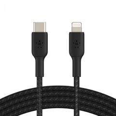 BELKIN CAA004bt1MBK Lightning to USB-C Cable_Braided, 1M, Black