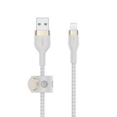 BELKIN CAA010bt2MWH BOOST CHARGE USB-A to LTG_Braided silicone, 2M, White