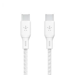 BELKIN CAB014bt2MWH BOOST CHARGE USB-C to USB-C 2.0_Braided silicone, 2M, White 100W