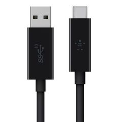 BELKIN F2CU029bt1M-BLK CABLE, USB 3.1, TYPE C-USB A, 10GBPS, 3A, 1M, BLACK