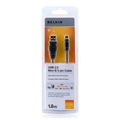 BELKIN F3U155bt1.8M CABLE, USB, USBA/USBMINI5PB, 1.8M, POWER/DATA, PRO
