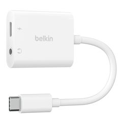 BELKIN NPA004btWH 3.5 MM AUDIO + USB-C CHARGE ADAPTER V2 Fast Charging up to 60W, White