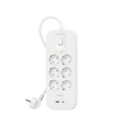 BELKIN SRB002vf2M SURGE 6 sockets 650J, 18W, USB A + C