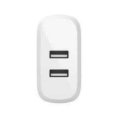 BELKIN WCB002vfWH Dual USB-A Wall Charger, 12W X2, WHT