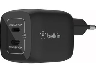 BELKIN WCH011vfBK 45W DUAL USB-C GAN WALL CHARGER WITH PPS, Black