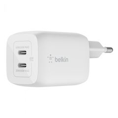 BELKIN WCH013vf2MWH-B6 65W DUAL USB-C GAN WALL CHGR, W/PVC 5A, C-C, 2M WH