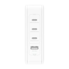 BELKIN WCH014btWH 140W 4-ports USB GaN Wall Charger with UK, EU, US plug tips, White